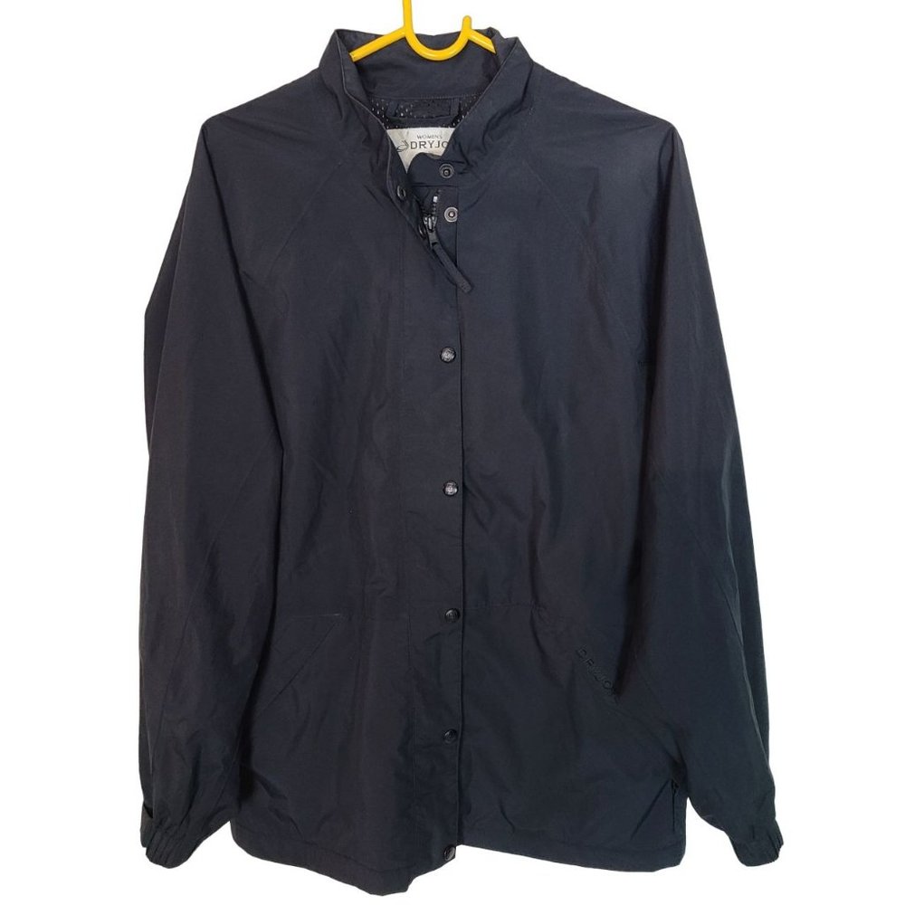 Dryjoy's By FootJoy Womens M Black Long Sleeves Snap Full Zip Golf Jacket Pocket